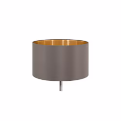 Eglo Maserlo Table Lamp, Nickel Matt Steel with Cappuccino and Gold-Coloured Fabric Bedside Light, E27 Socket, Incl. Switch