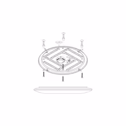 EGLO Nieves LED Ceiling Light, Diameter 51 cm, Crystal Effect Ceiling Light Made of Plastic and Metal, Living Room Lamp in White, Silver, Bedroom