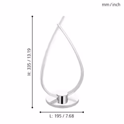 Eglo LED Bedside lamp Roncade, Side Table Light Made of Chrome-Coloured Aluminium and Plastic, Living Room Lighting with Switch