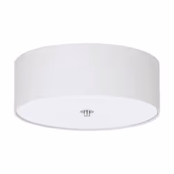 EGLO Pasteri Flush Ceiling Lamp, 3-Bulb Kitchen and Living Room Lighting, Flush Mount Light in Matt Nickel Steel, White Fabri ...