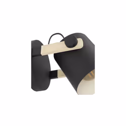 Eglo Infoor Wall Light Hornwood, Vintage Wall lamp in Industrial Design, Retro Lighting Made of Steel and Wood, Colour Black, Cream, Brown, Socket