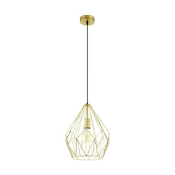 Eglo Carlton Vintage Pendant Light, Retro Gold Steel Hanging lamp, E27 Socket