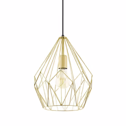Eglo Carlton Vintage Pendant Light, Retro Gold Steel Hanging lamp, E27 Socket