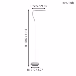 Eglo LED Touch Dimmer White Adjustable Floor Lamp 'LAROA'