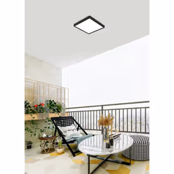 Eglo LED Outdoor Ceiling Light Argolis 2, Outside Light for Wall and Ceiling, Porch Lighting Made of Black Metal and White Plastic, Exterior lamp Warm
