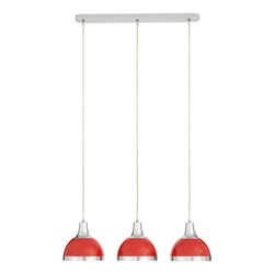 Premier Housewares E27 Edison Screw 40 W 3 Ceiling Light Shade Ceiling Lights Red Pendant Lighting Ceiling Pendant H120xW68xD18