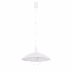 Eglo Alvez Adjustable Pendant Lamp, White Plastic and Clear Glass Ceiling Light with Spiral Cable, Classic Dining Room and Ki ...