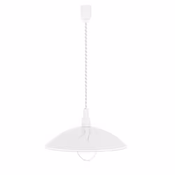 Eglo Alvez Adjustable Pendant Lamp, White Plastic and Clear Glass Ceiling Light with Spiral Cable, Classic Dining Room and Kitchen Hanging Lighting,