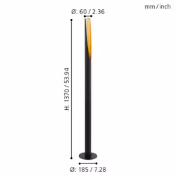 Eglo Barbotto 1-Flame Floor lamp, Steel Rod Light, Black and Gold Colours, GU10 Socket, incl. Foot Switch