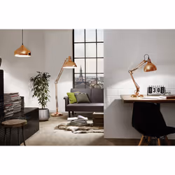 Eglo Borgillio Table lamp, 1-Flame Vintage Desk lamp in Industrial Design, Bedside lamp Made of Steel, Colour: Copper, Socket: E27, incl. Switch