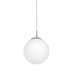 EGLO Rondo Pendant Lamp, Matt Steel and White Opal Matt Glass Ceiling Light, Dinning and Living Room Hanging Lighting, E27 Socket, ? 9.8 inches, Satin