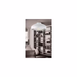 Eglo Mogano Vintage Flush Ceiling Light, Industrial Design White and Silver Steel Ceiling Lamp, Living Room, Kitchen, Hallway Lighting, E27 Socket