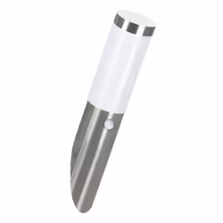 Eglo Helsinki LED Outdoor Wall Light, Exterior Lamp incl. Motion Detector, Silver Stainless Steel and White Plastic Garden Lighting, E27Socket, IP44