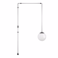 Eglo Hanging lamp Rondo 3, lamp Holder with Cable and Plug, Pendant lamp Above Dining Table, Dining Room lamp Made of Black M ...