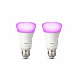 Philips Hue White and Colour Ambiance LED Smart Light Bulb 2 Pack [E27 Edison Screw] 60W Equivalent, with Bluetooth, Works with Alexa, Google