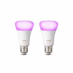 Philips Hue White and Colour Ambiance LED Smart Light Bulb 2 Pack [E27 Edison Screw] 60W Equivalent, with Bluetooth, Works with Alexa, Google