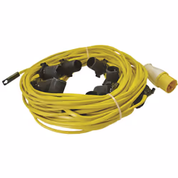 Faithfull FPPSLFESTOON Low Voltage 110v E27 10 x Bulb Festoon Light Set on 22M Arctic Cable (plus 3M to plug)