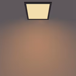 Philips LED Panel Square Ceiling Light SceneSwitch Dimmable 2700K 12W [Warm White - Black]. for Indoor Lighting, Livingroom and Bedroom