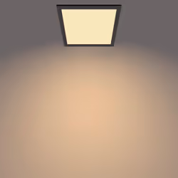 Philips LED Panel Square Ceiling Light SceneSwitch Dimmable 2700K 12W [Warm White - Black]. for Indoor Lighting, Livingroom and Bedroom