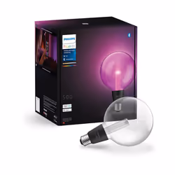 Philips Hue Lightguide G125 Large Globe Smart Bulb, White and Color Light, Bluetooth Compatible, Voice Control with Alexa, Ap ...