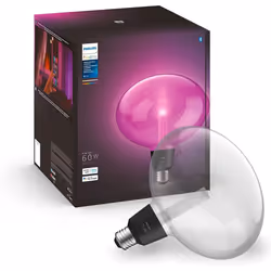 Philips Hue Ellipse White and Colour Ambiance LED Smart Light Bulb [E27 Edison Screw] for Indoor Home Lighting. Bedroom, Livi ...