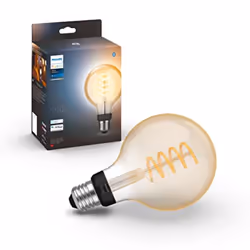 Philips Hue White Ambiance Filament Single Smart LED Globe [E27 Edison Screw] - 550 Lumens. Works with Alexa, Google Assistan ...