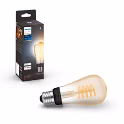 Philips Hue White Ambiance Filament ST64 Smart Light Bulb [E27 Edison Screw] with Bluetooth. Works with Alexa, Google Assista ...