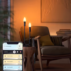 Philips Hue Filament Candle 2 Pack White Ambiance LED Smart Light Bulb [E14 Small Edison Screw] 4.9W for Indoor Home Lighting. Bedroom, Livingroom and