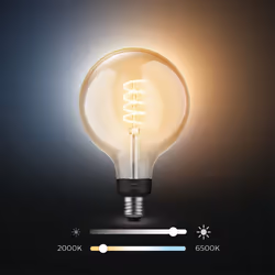 Philips Hue White Ambiance Filament G125 Giant Globe Smart Light Bulb [E27 Edison Screw] with Bluetooth. Works with Alexa, Google Assistant and Apple