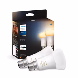 Philips Hue White Ambiance Smart Bulb Twin Pack LED [B22 Bayonet Cap] - 1100 Lumens (75W Equivalent). Works with Alexa, Googl ...