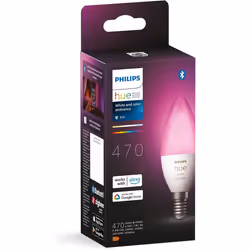 Philips Hue White and Colour Ambiance Smart Light Bulb [E14 Small Edison Screw] with Bluetooth. Works with Alexa, Google Assi ...