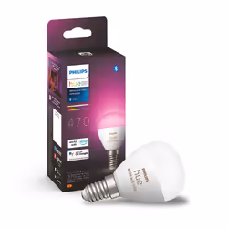 Philips Hue White and Colour Ambiance Luster Smart LED Light Bulb 1 Pack [E14 Edison Screw] for Indoor Home Lighting, Livingr ...