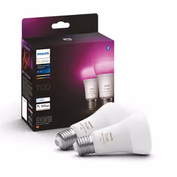 Philips Hue White and Colour Ambiance Smart Light Bulb 2 Pack 75W - 1100 Lumen [E27 Edison Screw] with Bluetooth. Works with  ...