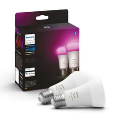 Philips Hue White and Colour Ambiance Smart Light Bulb 2 Pack 75W - 1100 Lumen [E27 Edison Screw] with Bluetooth. Works with Alexa, Google Assistant