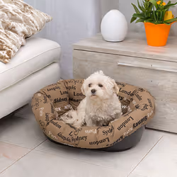Ferplast Cushion for dog and cat bed SOFA' CUSHION 4 Padded spare cover for pet bed, Soft cotton washable, Adjustable with elastic cord, 64 x 48 x h
