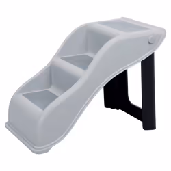 TRIXIE 3 Step Pet Stairs, Lightweight, Easy to Store, Non-Slip Treads, Grey