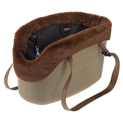 Ferplast Carrier bag for dogs WITH-ME WINTER, made of EVA, Soft rubber plastic, with faux-fur lining, Adjustable handles, Safety belt included, 21.5 x