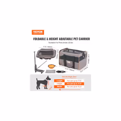VEVOR Cat Carrier with Wheels, Airline Approved Rolling Pet Carrier with Telescopic Handle and Shoulder Strap, Dog Carrier with Wheels for Pets under