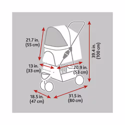 TRIXIE 28958 - Pushchair, Dimensions: 47 x 100 x 80 cm, Black