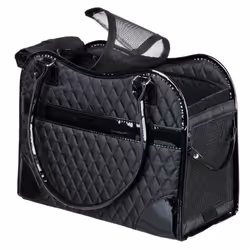 TRIXIE dog bag Amina - opens from top and front - integrated short leash - outside pockets - up to 5 kg - 18 x 29 x 37 cm - b ...