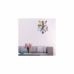 Premier Housewares Funky Numbers Wall Clock, Metal, Multi-Colour, 5 x 34 x 38 cm