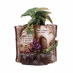 Nemesis Now Hoard Finders Dragon with Book Crystal Figurine, Green, 20.8cm