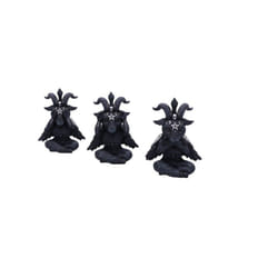 Nemesis Now Cult Cuties Three Wise Baphoboo 13.4cm, Resin, Black, Three Wise Baphoboo Figures, Baby Baphomet Figurines, Baphomet Collectibles, Cast in