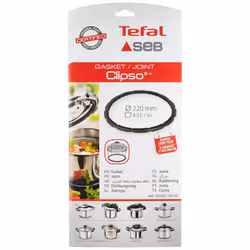 Seb 4.5L/6L Stainless Steel Gasket ? 220 mm Clipso, Clipso Control, Easy, Modulo 792350-793145 pressure cookers