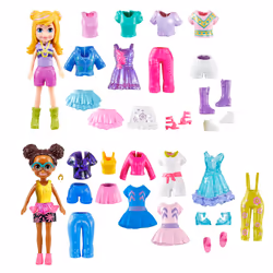 Polly Pocket Sparkle Cove Adventure Dolls, Clothes and Accessories Set, Fashion Pack with 4 Dolls (3-inch) and 45+ Total Piec ...
