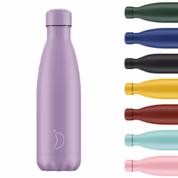 Chilly's Water Bottle - Stainless Steel and Reusable - Leak Proof, Sweat Free - Pastel - All Purple, 500ml