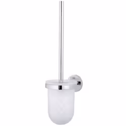GROHE Essentials Toilet Brush Set (Material: Glass and Metal, Wall Mounted, Durable Sparkling Sheen, Including Screws and Dow ...