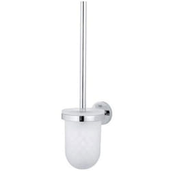 GROHE Essentials Toilet Brush Set (Material: Glass and Metal, Wall Mounted, Durable Sparkling Sheen, Including Screws and Dowels, Suitable for