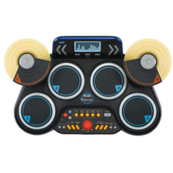 VTech Kidi DJ Drums, Light-up Electronic Drum Kit for Kids, with 4 Drums, 2 Cymbals, Drum Sticks, Bluetooth, Coach Mode and More, Music Toy for Ages