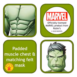 Rubies 640893 9-10 Marvel Avengers Hulk Deluxe Costume, Boys, 9-10 Years Halloween